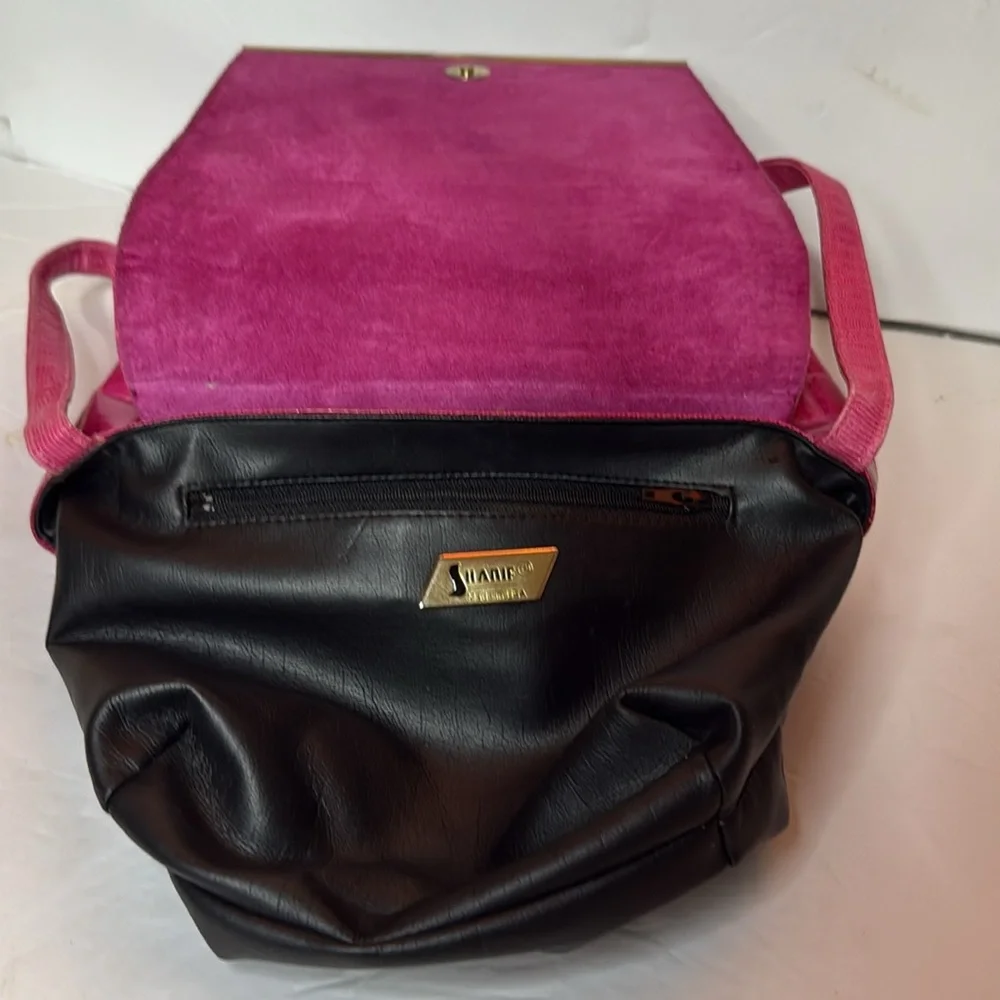 Sharif vintage Pink crocodile pattern Handbag - Picture 9 of 12